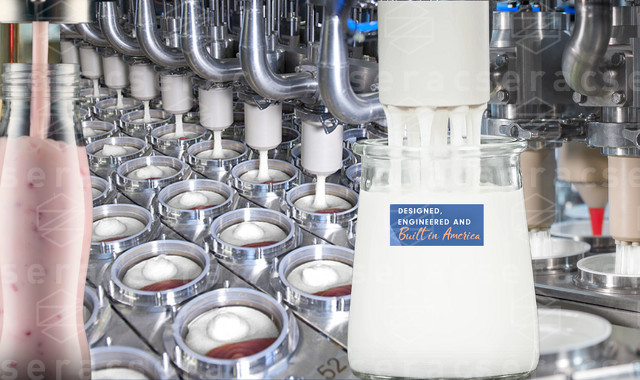 Serac yogurt filling machines for cups and bottles, USA and Canada