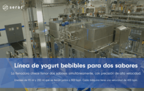 Linea de yogurt bebibles para dos sabores
