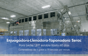 Enjuagadora-llenadora-taponadora aséptica de nueva generación de Serac para leche.
