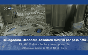 Llenadora Rotativa ESL por Peso Neto. Precisión Láctea.
