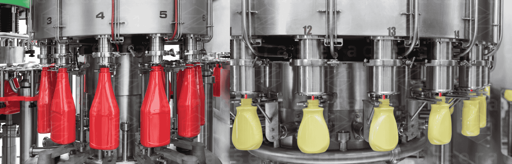 Liquid bottle filling machine for sauces and liquid foods