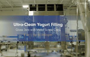 Ultra-Clean Yogurt Filling in Glass Jars with metal screw caps
